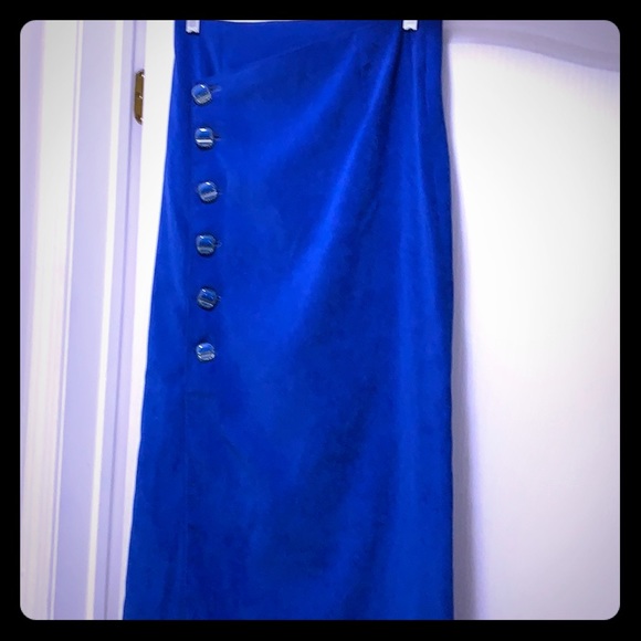 Vintage hand made skirt faux wrap - velvet like - Picture 1 of 16